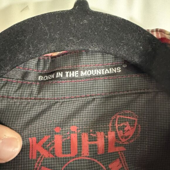 KUHL Eluxur Shirt Men's Medium Red Plaid Button Up Short Sleeve Lightweight - Picture 7 of 11